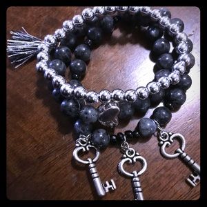 Custom grey bracelet set